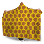Yellow Cookie Pattern Print Hooded Blanket