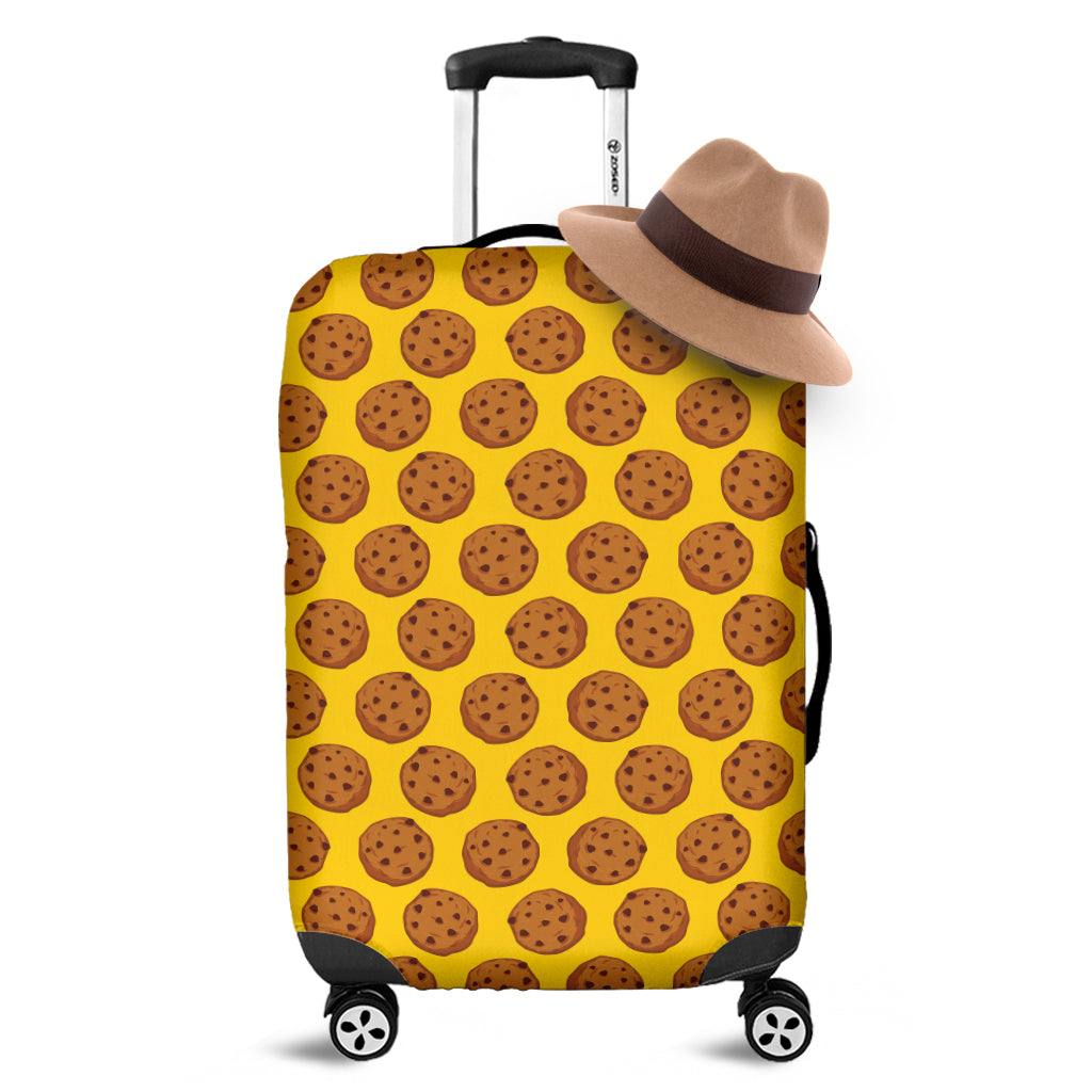 Yellow Cookie Pattern Print Luggage Cover