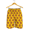 Yellow Cookie Pattern Print Men's Shorts