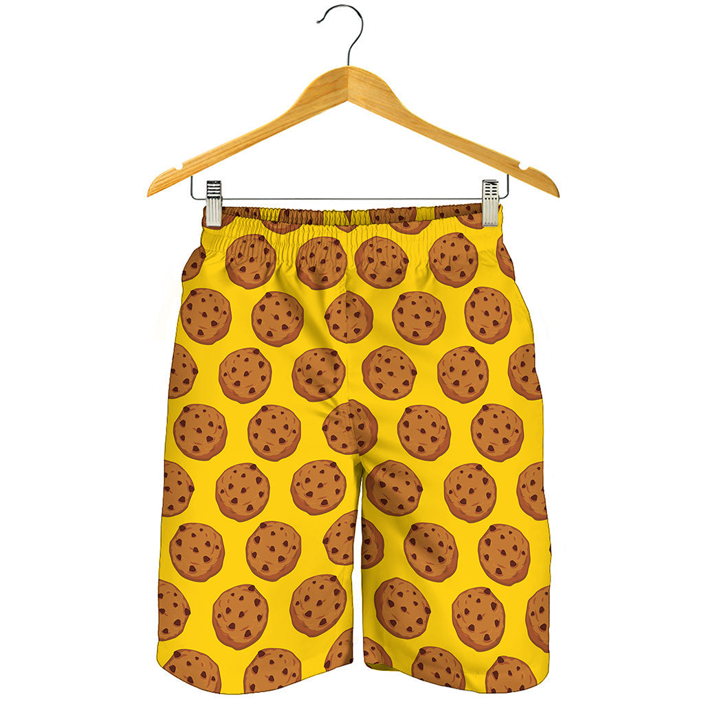 Yellow Cookie Pattern Print Men's Shorts