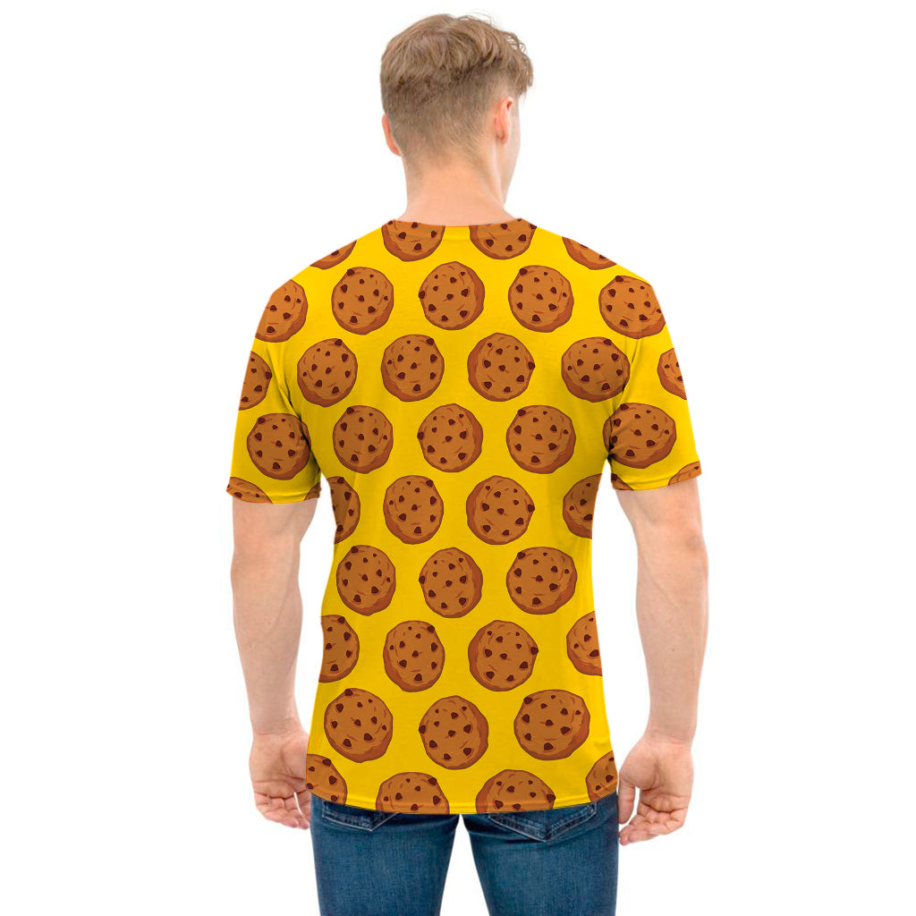 Yellow Cookie Pattern Print Men's T-Shirt