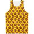 Yellow Cookie Pattern Print Men's Tank Top