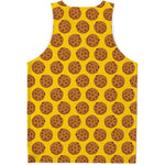Yellow Cookie Pattern Print Men's Tank Top