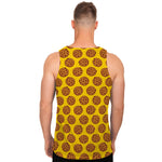 Yellow Cookie Pattern Print Men's Tank Top