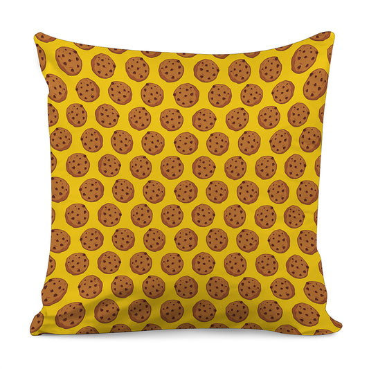 Yellow Cookie Pattern Print Pillow Cover