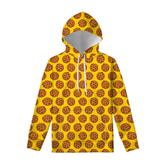 Yellow Cookie Pattern Print Pullover Hoodie