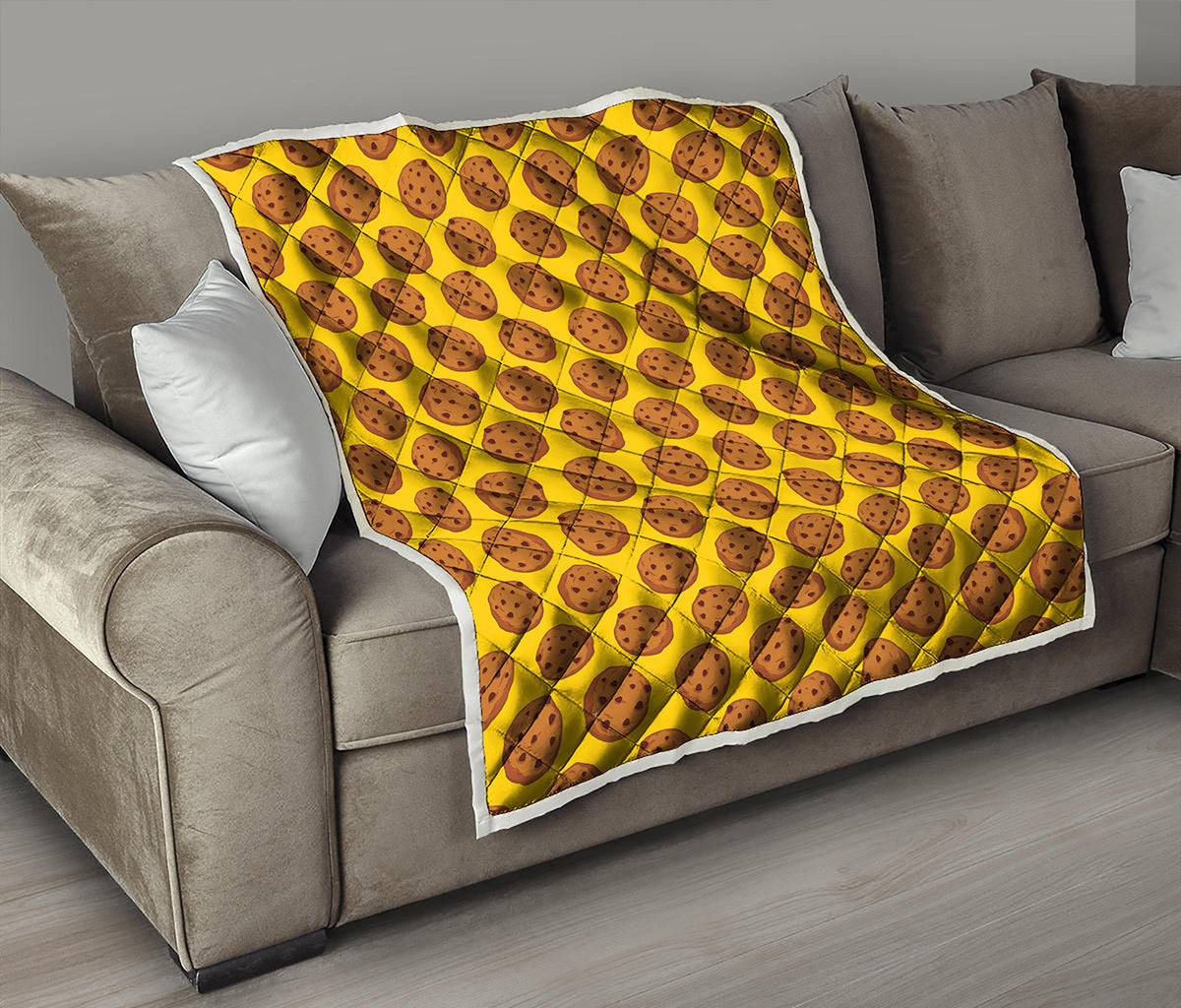 Yellow Cookie Pattern Print Quilt