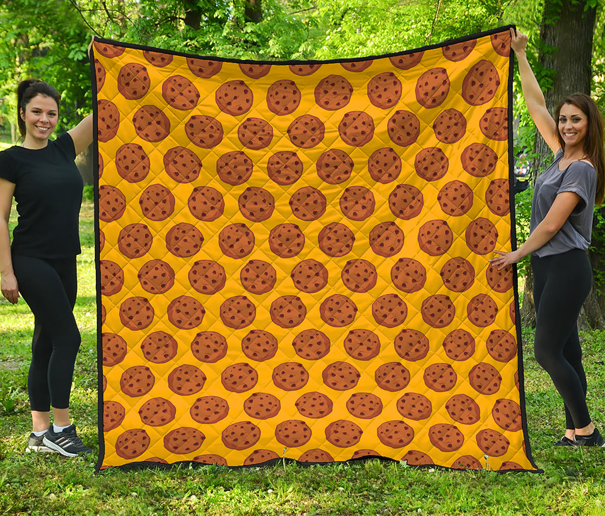 Yellow Cookie Pattern Print Quilt