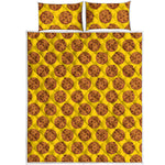 Yellow Cookie Pattern Print Quilt Bed Set