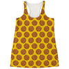 Yellow Cookie Pattern Print Women's Racerback Tank Top
