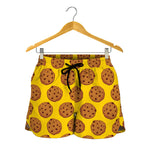 Yellow Cookie Pattern Print Women's Shorts