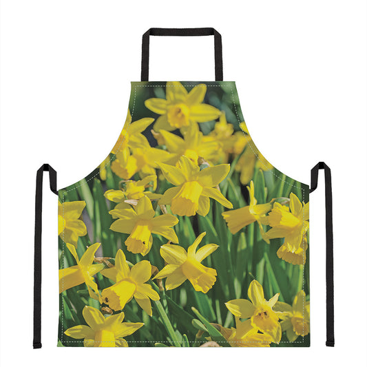 Yellow Daffodil Flower Print Apron