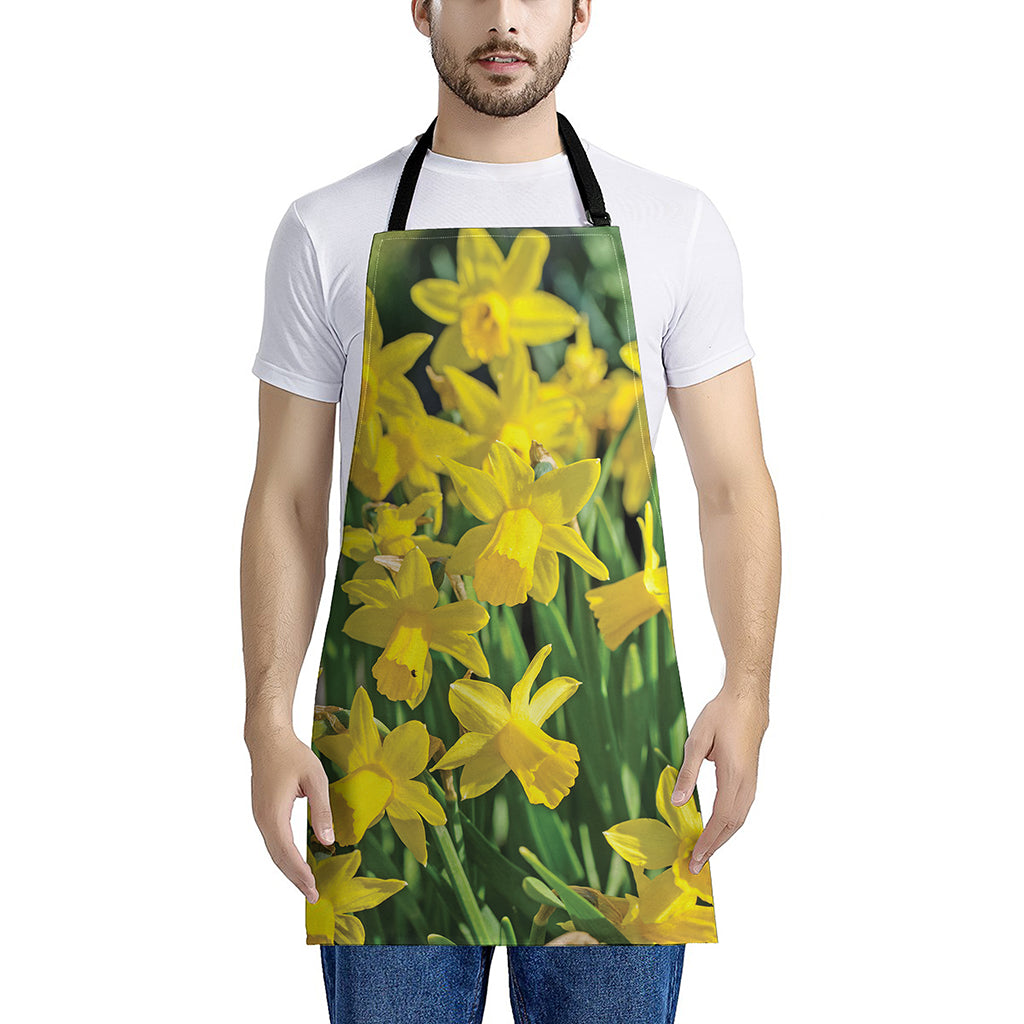 Yellow Daffodil Flower Print Apron