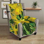 Yellow Daffodil Flower Print Armchair Protector