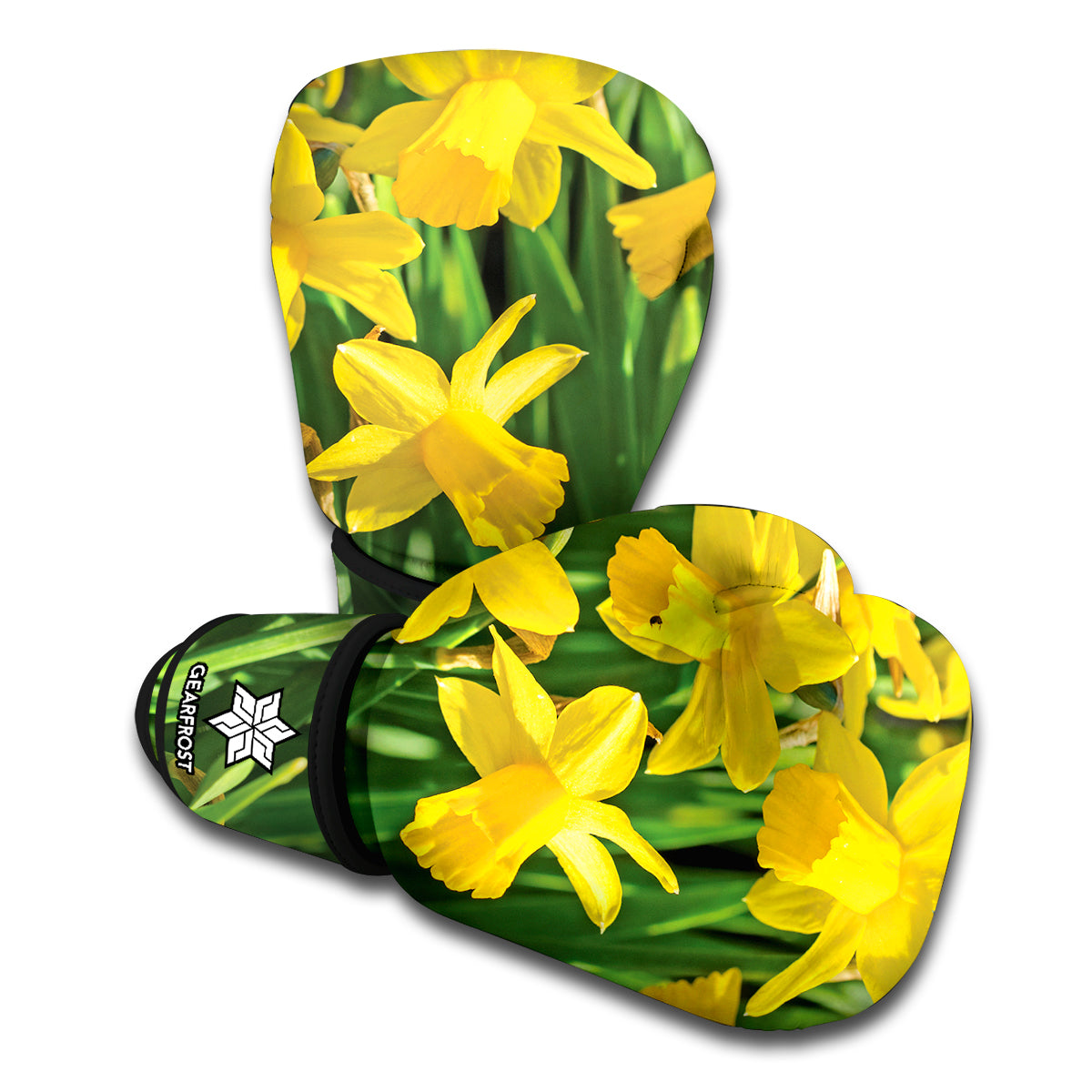 Yellow Daffodil Flower Print Boxing Gloves