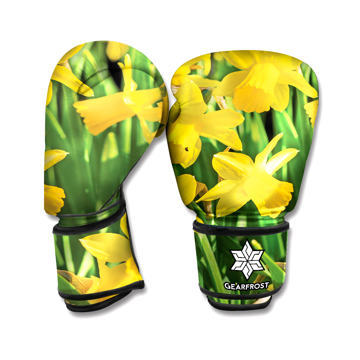 Yellow Daffodil Flower Print Boxing Gloves