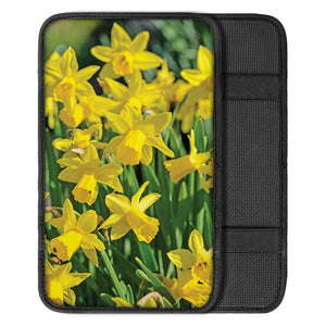 Yellow Daffodil Flower Print Car Center Console Cover