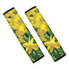 Yellow Daffodil Flower Print Car Seat Belt Covers