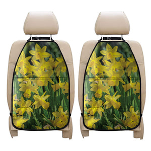 Yellow Daffodil Flower Print Car Seat Organizers