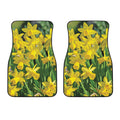 Yellow Daffodil Flower Print Front Car Floor Mats