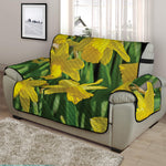 Yellow Daffodil Flower Print Half Sofa Protector