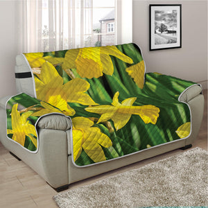 Yellow Daffodil Flower Print Half Sofa Protector