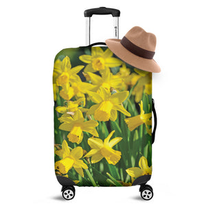 Yellow Daffodil Flower Print Luggage Cover