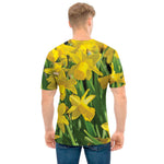 Yellow Daffodil Flower Print Men's T-Shirt