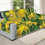 Yellow Daffodil Flower Print Oversized Sofa Protector
