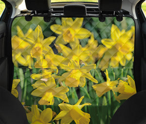 Yellow Daffodil Flower Print Pet Car Back Seat Cover