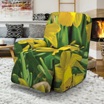 Yellow Daffodil Flower Print Recliner Slipcover