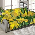 Yellow Daffodil Flower Print Sofa Protector