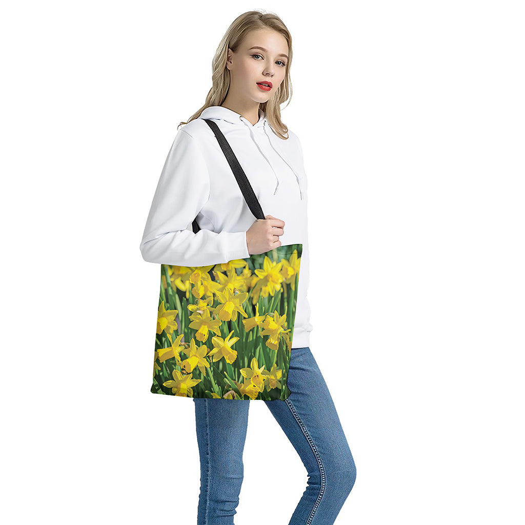 Yellow Daffodil Flower Print Tote Bag