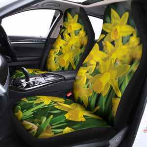 Yellow Daffodil Flower Print Universal Fit Car Seat Covers