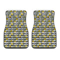 Yellow Daffodil Striped Pattern Print Front Car Floor Mats