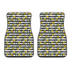 Yellow Daffodil Striped Pattern Print Front Car Floor Mats