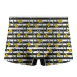 Yellow Daffodil Striped Pattern Print Men's Boxer Briefs