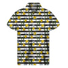 Yellow Daffodil Striped Pattern Print Men's Short Sleeve Shirt