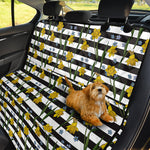 Yellow Daffodil Striped Pattern Print Pet Car Back Seat Cover
