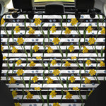 Yellow Daffodil Striped Pattern Print Pet Car Back Seat Cover