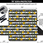 Yellow Daffodil Striped Pattern Print Sofa Protector