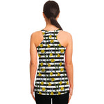 Yellow Daffodil Striped Pattern Print Women's Racerback Tank Top