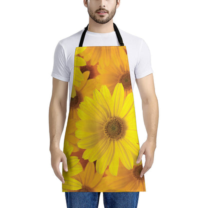 Yellow Daisy Flower Print Apron