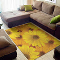 Yellow Daisy Flower Print Floor Mat