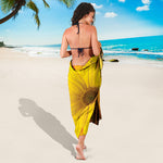 Yellow Daisy Flower Print Beach Sarong Wrap