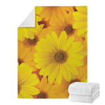 Yellow Daisy Flower Print Blanket