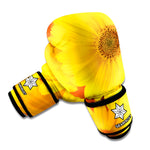 Yellow Daisy Flower Print Boxing Gloves