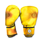 Yellow Daisy Flower Print Boxing Gloves