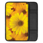 Yellow Daisy Flower Print Car Center Console Cover