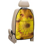 Yellow Daisy Flower Print Car Seat Organizers